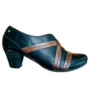 PIKOLINOS Lille Leather Black and Brown Heeled Booties Zipper Women’s Size 37